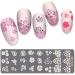 Niceneeded Nail Art Stamping Plates Image template with 24 different forms of flowers Rose Sunflower for Nail Design Manicure Print Diy Nail Design Nailack Transfer Tools (Blume 4) style 4