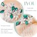 IYOU Crystal Wedding Hair Comb for Women Green Rhinestone Bridal Hair Accessories Flower Headpiece Prom Guest Hair Piece for Brides and Bridesmaids - Buy Online on GoSupps.com