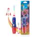 Brush Baby KidzSonic Toddler and Kid Electric Rocket Toothbrush for Ages 3+ Years - Disco Lights  Gentle Vibration  and Smart Timer Provide a Fun Brushing Experience - (2) 3+ yrs Brush Heads Included