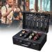 15.75x11x6.2" Professional Barber Case Barber Travel Organizer Tool Box Shears Clippers Trimmers Case Large Barber Beauty Salon Tool Kits Mobile Barber Station Box(Tools Not Included) (Black)