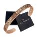 Jecanori Copper Magnetic Bracelets for Men Women Simple Style 100% Solid Copper Brazaletes with 8pcs 3500 Guass Strong Magnets Adjustable Cuff Bangle Gift with Jewellry Gift Box Rosette-copper