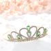 Green Gems Rhinestone Gold Tiara for Little Kid Big Kid | Lovelyshop Princess Crown for Prom & Birthdays - Buy Online on GoSupps.com