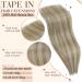 Buy Hetto Real Hair Extensions Tape Blonde & Ash Blonde Highlights | 45cm 50g Remy Hair Tapes for Effortless Style - Buy Online on GoSupps.com