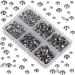 LPBeads 6000 Pieces Jet Hematite Non Hotfix Rhinestones 6 Sizes Round Crystal Glass Flat Back Rhinestones with Tweezers and Picking Pen for Nail Art Crafts Clothes Bags DIY - Buy Online on GoSupps.com