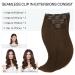 Doores Chocolate Brown Real Hair Extensions 55cm 22 Inch - Seamless 110g Remy Human Clip-Ins - Thick Natural Hair #4 - Buy Online on GoSupps.com