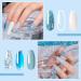ROSALIND Blue Poly Nail Gel Set - 6 PCS Nail Extensions Gel, Clear Glitter Jelly Poly Nails, White Blue Sparkle Art - 15ML - Buy Online on GoSupps.com