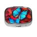 Beautiful Butterflies Printing 2 Compartment Small Pill Case Cute Small Pill Box Purse Pill Boxs Travel Pill Organizer for Pocket Purse and Travel Gifts