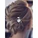 Wendalern Wedding Crystal Hair Pins Bride Pearl Hair Pin Rhinestone Flower Hair Barrette Gold CZ Hairpin Hairpiece Decorative Hair Accessories for Women and Girls