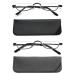 Viseng 2 Pairs Half Frame Reading Glasses for Women Men Slim Half Moon Lens Readers Metal Semi Rimless Eyewear +2.5 2 Pairs( Black grey ) 2.5 Diopters