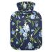 Heat bottle with cover 2 l of hard-wearing warm-up bag for hand foot warmers shoulder and neck pain cramps heating press and heat therapy patterns of blue roses classic vintage flowers