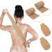 Breling 4 Pcs Back Scrubber for Shower Natural Back Scrubber Set  2 Pcs Long Double Sided Exfoliating Body Scrubbers 2 Pcs Exfoliating Shower Gloves for Women Men Shower Exfoliator Machine Wash Dry