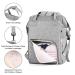 Mokaloo Diaper Bag Backpack with USB Charging Port - Large Anti-Water Baby Bag for Boys & Girls - Stroller Straps - Grey - Buy Online on GoSupps.com