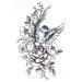 PARITA Big Tattoos Cute Swallow Bird Flower Sticker Vintage Tattoo Fake 3D For Men Women Waterproof Temporary Tattoo Body Art Mysterious Drawing Old School (1 Sheet.)