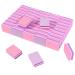 CGBE 50 pieces for nails nail buffer blocks 100/180 buffer grinding blocks polishing blocks nail files block double -sided for gelails and acrylic nails nail polishing block washable pink/purple
