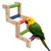 Bird Ladder Bridge, Wooden Pet Parrot Hamster Climbing Ladder Toys, Pet Bird Cage Accessories, Wood Climbing Ladder Perch for Bird Parrot Hamster Squirrel Sugar Gliders Parakeets Cockatiels Z Shape