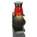 Shaving brush holder black plastic with shaving brush red/black synthetic hair