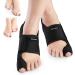 AVIDDA Bunion Corrector Bunion Pain Relief Toe Separators Kit Adjustable Size Hallux Valgus Correction Bunion Splint Corrector for Men and Women Day Night Support Black