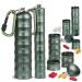 2 Pieces Set Outdoor Sealed Travel Pill Box Stackable Pill Organiser Waterproof Metal Organiser 14 Days a Week Pill Box Aluminium Pill Box for Fish Oil Vitamins and Secret Items