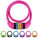 Gold pool bicycle lock children colorful bike bicycle lock with numbers 650x11 mm cable lock code combination pink children's bike lock 4-digit reset combination