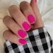 24pcs False Nails Short for Women Stick on Nails Press on Nails Removable Glue-on Nails Fake Nails Women Girls Nail Art Accessories (Rose Red)