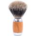 Taconic Shave Extra-Dense 100% 3-Band Pure Badger Shaving Brush with Beechwood and Chrome Handle Stand Included