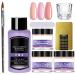 Acrylic Nail kit - Acrylic Powder Set Nails Kit Acrylic Set for Beginners Nail Extension Carving with Acrylic Nail Brush with 3 Colours Pink Nude Pink Beige Nail Powder kit 1