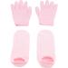 Moisturizing Gel Gloves Socks Set Soft Hands Feet Care Elastic Skin with Cream for Dry Cracked Feet Hands (Pink) - Buy Online on GoSupps.com