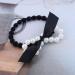 Dervivea French Pearl Bow Hair Rope Ties Pearl Ponytail Holder Hair Tie Black Bow Hair Scrunchies Elastic Bow Pearl Hair Rope Band Ribbon Bow Hair Rubber Band Decorative Hair Accessories(Ribbon Bow) - Buy Online on GoSupps.com