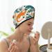 Hair Towel Wrap for Quick Drying - Dinosaur & Tropical Leaves Design | Best Hair Turban & Drying Towel with Button - Buy Online on GoSupps.com