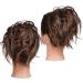 Tousled Updo Messy Bun Hair Extension - Synthetic Wavy Hairpiece for Women, Auburn Mix Medium Brown - Instant Ponytail Chignon Scrunchies - Buy Online on GoSupps.com