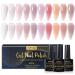 INPING Milky Jelly Gel Nail Polish 10 Colors Transparent Nude Pink Sheer White Pearl Cream Natural Brown Nail Varnish Set Soak Off UV/LED for Women Home Nail Art Salon French Manicure Design Transparent Jelly