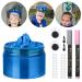 Temporary Hair Color Wax Kit Stocking Stuffers for Teen Girls age 4 5 6 7 8 9 10+ Hair Dye Color Wax Washable Crazy Hair Style with Wiggle Eyes & Face Pens (Blue)