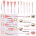 Kingtree 10PCS Crystal Handle Makeup Brush Set | Premium Synthetic Bristles | Cosmetic Brushes for Powder, Foundation, Blush, Eyeshadow | Pink - Buy Online on GoSupps.com