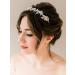SWEETV Pearl Bridal Headband - Silver Crystal Leaf Tiara for Women | Wedding Hair Accessories - Buy Online on GoSupps.com