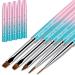 5pcs Nail Art Brushes with Cap  Nail Brushes for Nail Art  Nail Polish Clean Up Brush  Gel Nail Brush  Nail Art Liner Brushes  Nail Painting Brushes  Nail Brush for Nail Art and Designs  Metal Handle