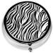 Zebra Print Mini Round Pill Box - 3 Compartment Travel Pill Organizer for Home & Office - Buy Online on GoSupps.com