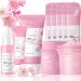 Skincare Gift Set for Teenage Girls Cherry Blossom Anti Aging Skin Care Sets & Kits Gifts for Women: Cleanser - Serum - Eye Cream - Cream - Mud Mask - Sleeping Mask Facial Kit for Hydrating Skin