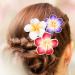 Lurrose 12pcs Hawaiian Plumeria Flower Hair Ties | Elastic Hair Bands for Women Girls | Soft Ceramic Hair Ropes | Ponytail Holders - Buy Online on GoSupps.com
