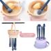 Buy 3 in 1 Silicone Makeup Brush Cleaner Mat & Bowl Drying Holder & Scrubber Tool for Easy Cleaning & Storage (Pink) | Fast International Shipping - Buy Online on GoSupps.com