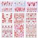DIY Manicure Love Heart Flowers Nail Art Nail Stickers Pink Bow-knot Nail Decals Strawberry(2) - Buy Online on GoSupps.com