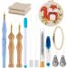 21PC Punch Needle Embroidery Kits Adjustable Punch Needle Tool  Wooden Handle Embroidery Pen  Hoops  Punch Needle Cloth  Punch Needle Kit Adults Beginner DIY Craft  Perfect Decoration and Gifts Blue