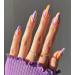 24 Pcs Press on Nails Medium, Luvehandicraft Stiletto Fake Nails with Glue, False Nails Glue on Nails for Women and Girls (Colorful Candy Swirl)