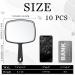Qunclay 10 Pcs Large Hand Mirror - Black Handheld Mirror for Barber, Vanity, Makeup & Travel - 7.3'' x 10.3'' - Distortion-Free Reflection - Buy Online on GoSupps.com