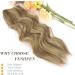 FESHFEN Invisible Wire Hair Extensions | Adjustable Size with Clips | Long Wavy Synthetic Hair Piece | Secret Headband Hairpieces for Women - 16 inch Light Brown Highlighted Blonde - Buy Online on GoSupps.com