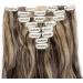 8Pcs Clip in Hair Extensions 24inch Curly Wavy Brown Synthetic Hairpiece - Dark Brown & Golden Brown - Buy Online on GoSupps.com