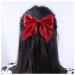 Inilbran Boho Bow Hair Clips Satin Bow Hair Barrettes Silky Hair Clip Barrette Vintage Bowknot Hair Accessory Satin Ribbon Bowknot Clip Headpiece for Women and Girls Headdress (Red)