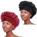 Satin Bonnet Silk Bonnet Hair Bonnet for Sleeping Bonnets for Black Women 2 Pack Tie Band Silk Bonnet for Curly Hair B Set B