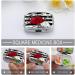 Stylish Black White Stripes & Red Rose 2-Compartment Pill Box - Portable Medicine Organizer for Pocket or Purse - Buy Online on GoSupps.com