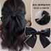 Bow Hair Clip Satin French Bow Hair Clips for Women Solid Bow Hair Clips Hair Barrette with Long Ribbon Silky Hair Bows Big Bowknot Simple Girls Hair Accessories (Black+Red) - Buy Online on GoSupps.com
