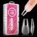 AIMeili 432 pieces fake nails transparent 12 sizes Artificial nails to stick out acrylic uv gel nail tips nail art wrong nails with box - short coffee